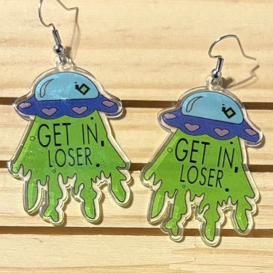 Acrylic alien earrings
