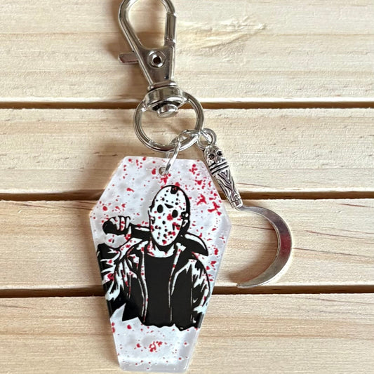 Friday 13th inspired coffin keychain