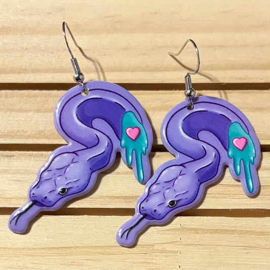 Purple Snake earrings